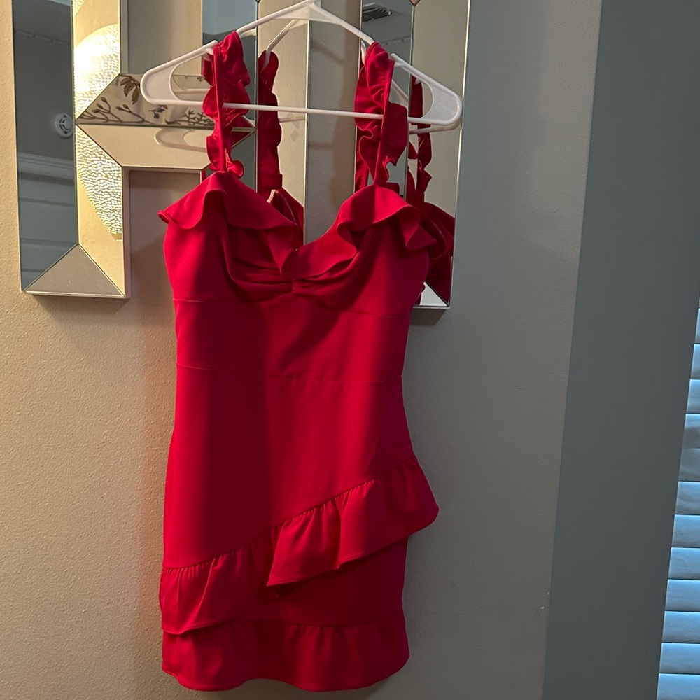 Lovers + Friends Red Ruffle Dress